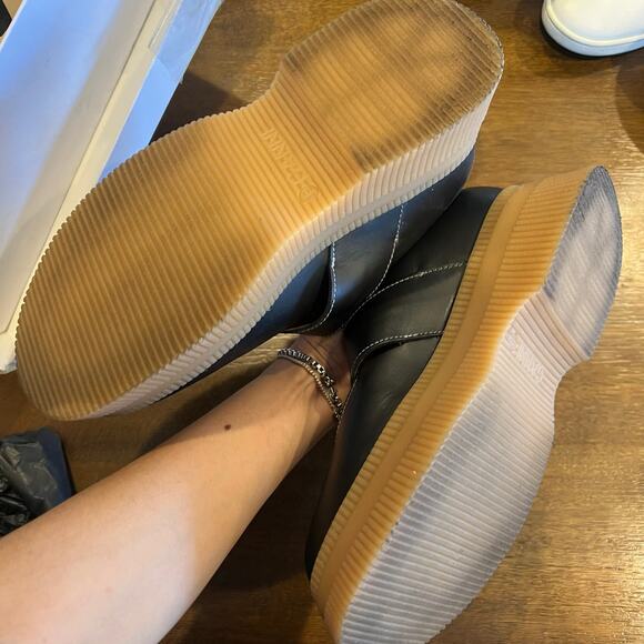 GANNI Creepers Black leather Platform loafers T-strap EU 39 - Picture 6 of 7